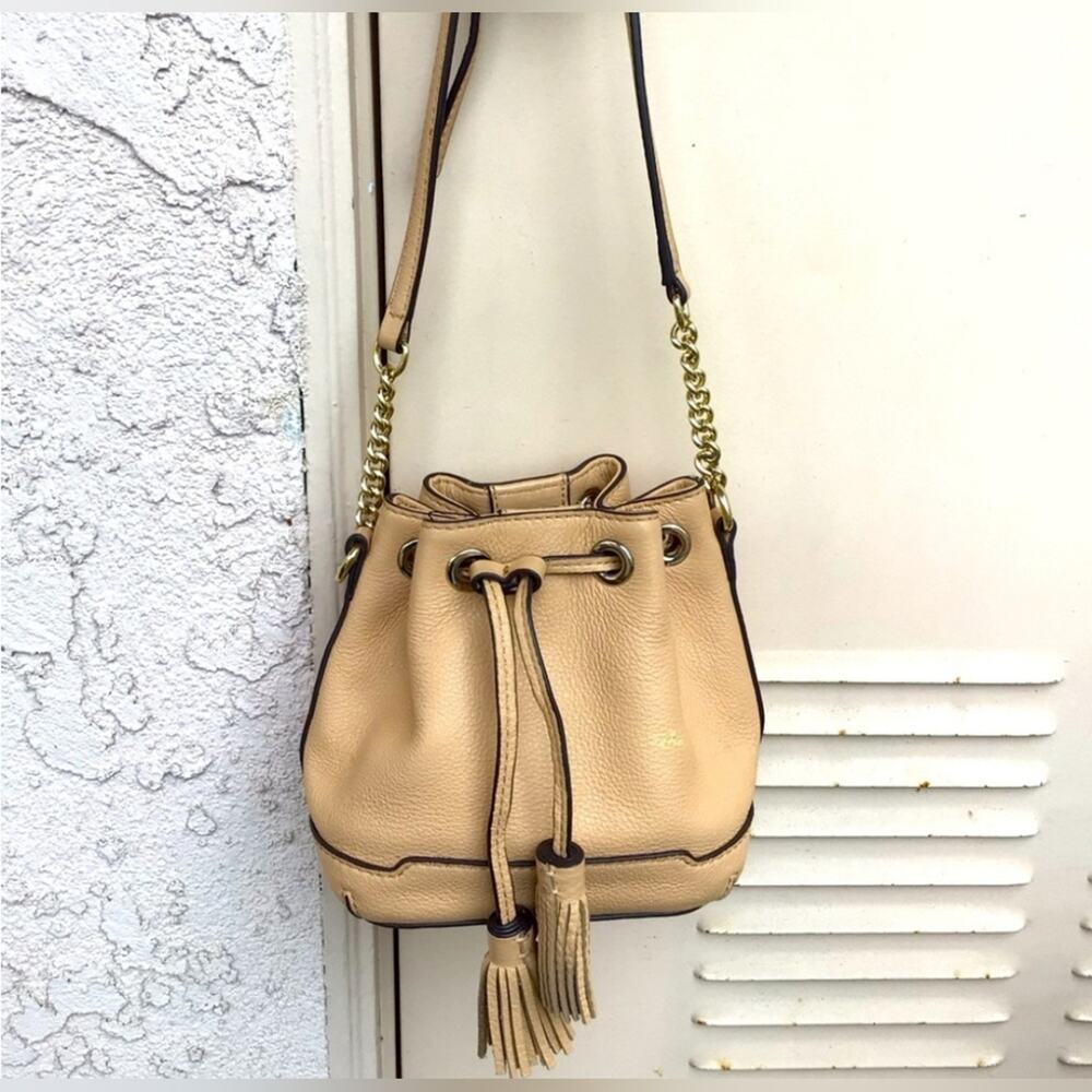 Rebecca Minkoff Lexi Leather Mini Drawstring Bucket Bag in Blush